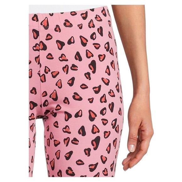 No Boundaries Juniors' Valentine ankle Pink Leggings animal Print Mid rise small - Picture 2 of 5